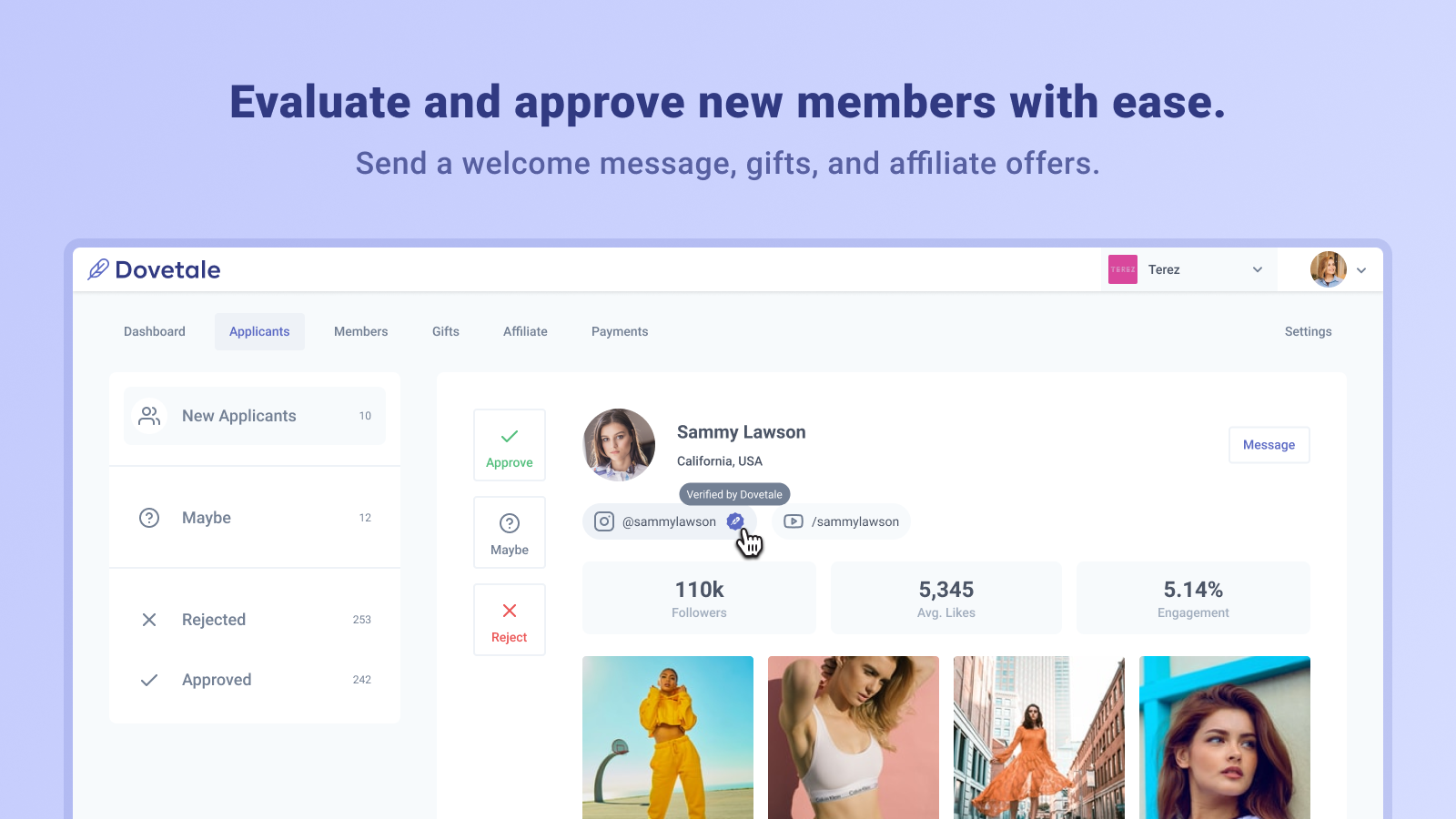 screenshot of Shopify Collabs